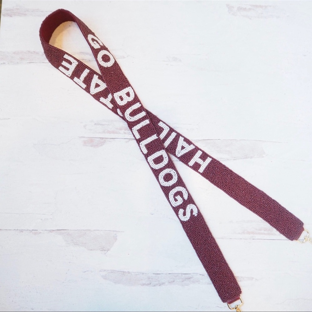 Beaded Hail State Go Bulldogs Collegiate Game Day Purse Strap